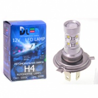 Светодиодная автомобильная лампа DLED H4 - 10 Epistar HP + Линза (2шт.)